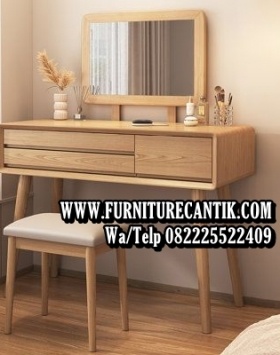 Meja Rias Kayu Jati Cermin Terbaru