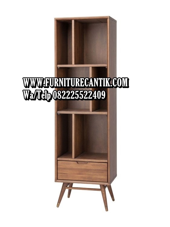 Rak Buku Kayu Jati Minimalis Estetik