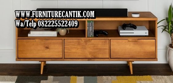 Meja TV Minimalis Mewah Kayu Jati