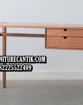 Meja Belajar Minimalis Modern Jati Natural