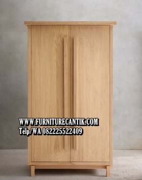 Lemari Pakaian Minimalis Natural Kayu Jati