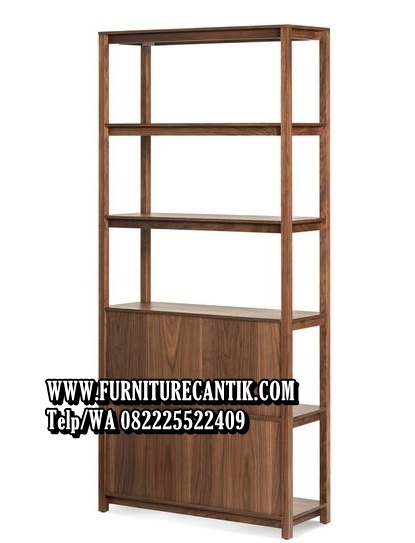 Rak Buku Minimalis Estetik Jati