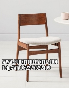 Kursi Cafe Kayu Jati Modern Jok Kain