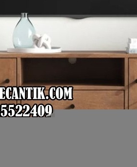 Meja TV Minimalis Kayu Jati Natural Modern