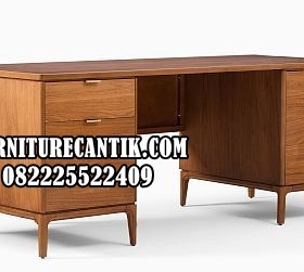 Meja Belajar Kayu Jati Model Modern