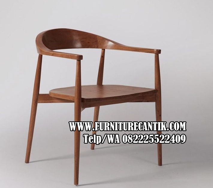 Kursi Cafe Kayu Jati Sandaran Lengkung Mewah