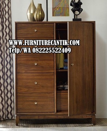 Lemari Pakaian Minimalis Vintage Kayu Jati