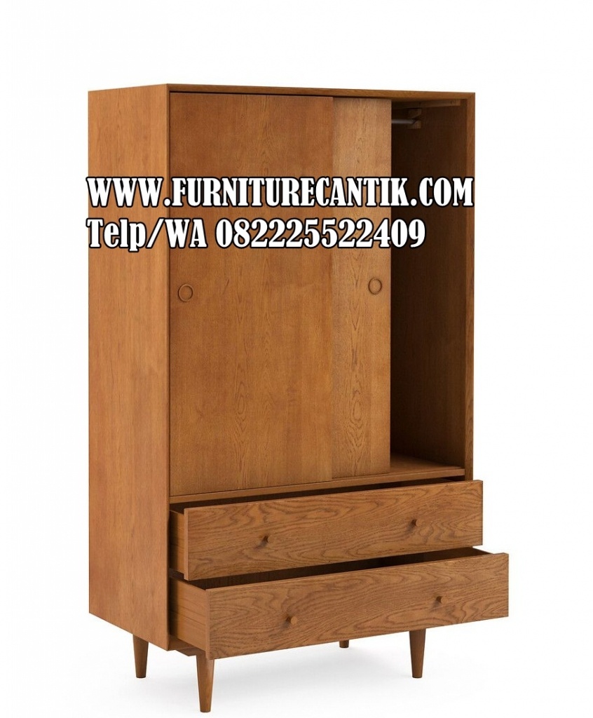 Lemari Pakaian Minimalis Jati 2 Pintu